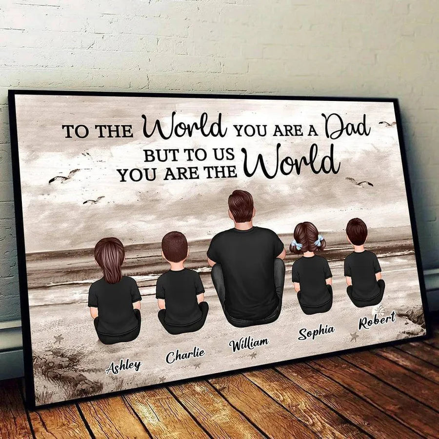 “To the World You Are a Dad” Personalized Keychain – Beach Scene Father’s Day Edition