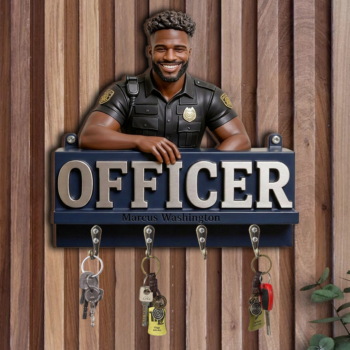 Any Photo - Personalized Police Officer Custom Shaped Hanging Rack