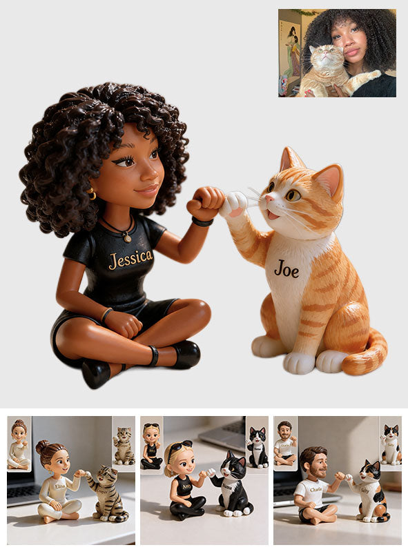 Cat Mom Dad Keepsake - Personalized Cat Premium 3D Figurine