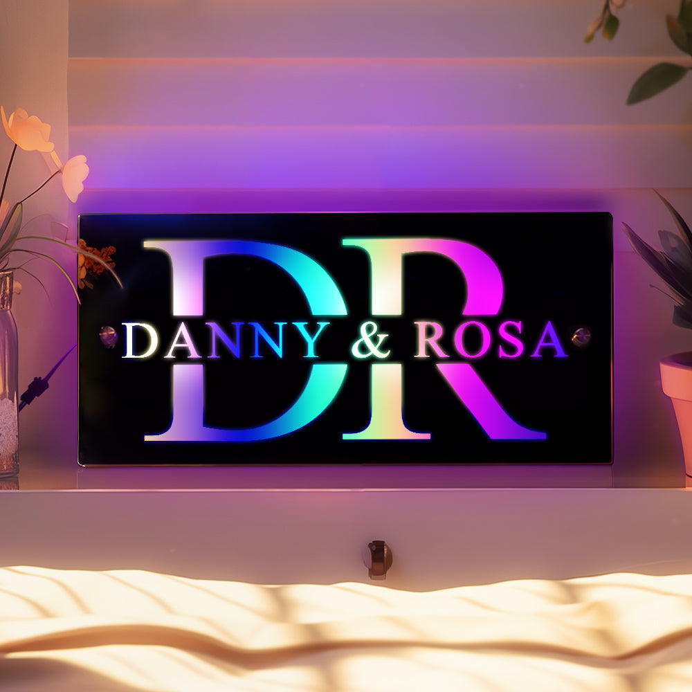 Any Name - Personalized Couple Any Names Neon Mirror Light