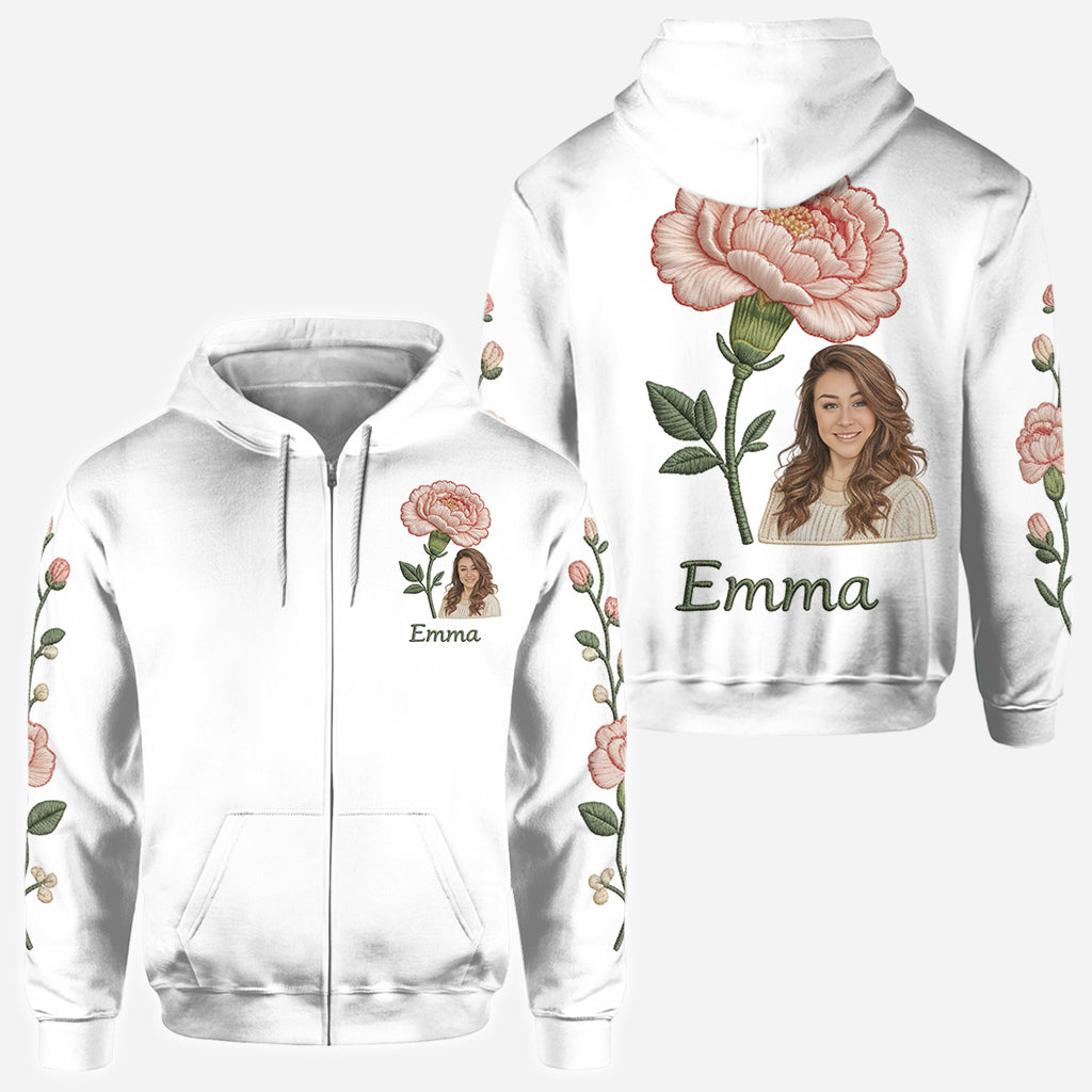 Custom Any Photo Birthmonth Flower - Personalized Self Love All Over Shirt