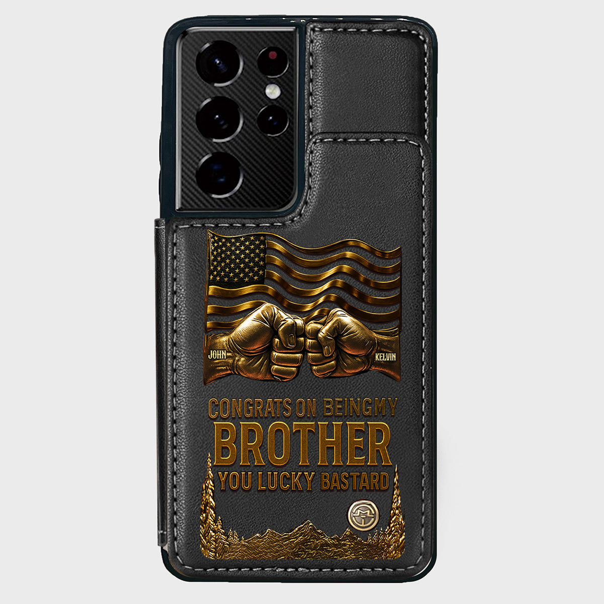 Congrat On Being My Brother - Personalized Sibling Wallet Phone Case