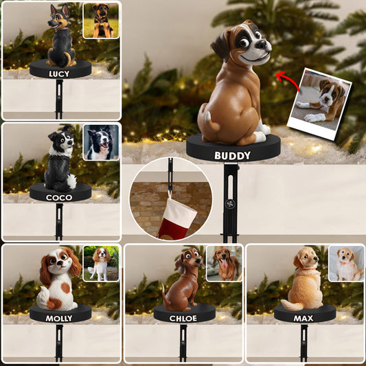 Funny Dogs - Personalized French Bulldog Dog Shaped Stocking Hanger