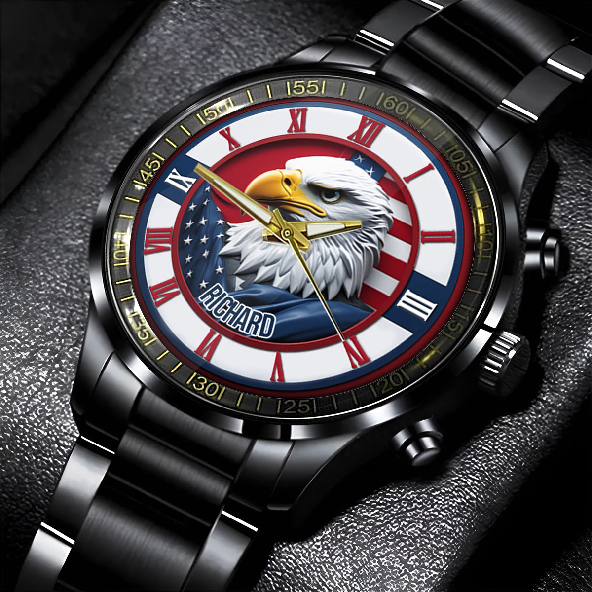 Home Of The Free - Personalized Bald Eagle Hand Watch