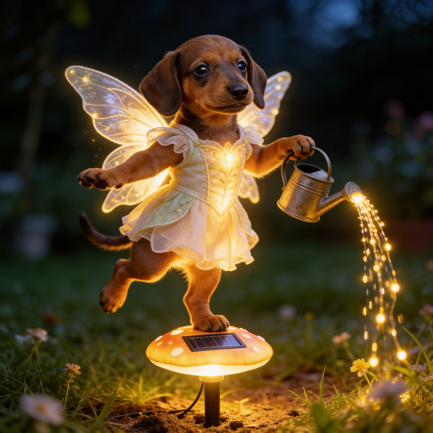 Custom from Any Photo, Garden Lamp - Personalized Dog Garden Solar Light