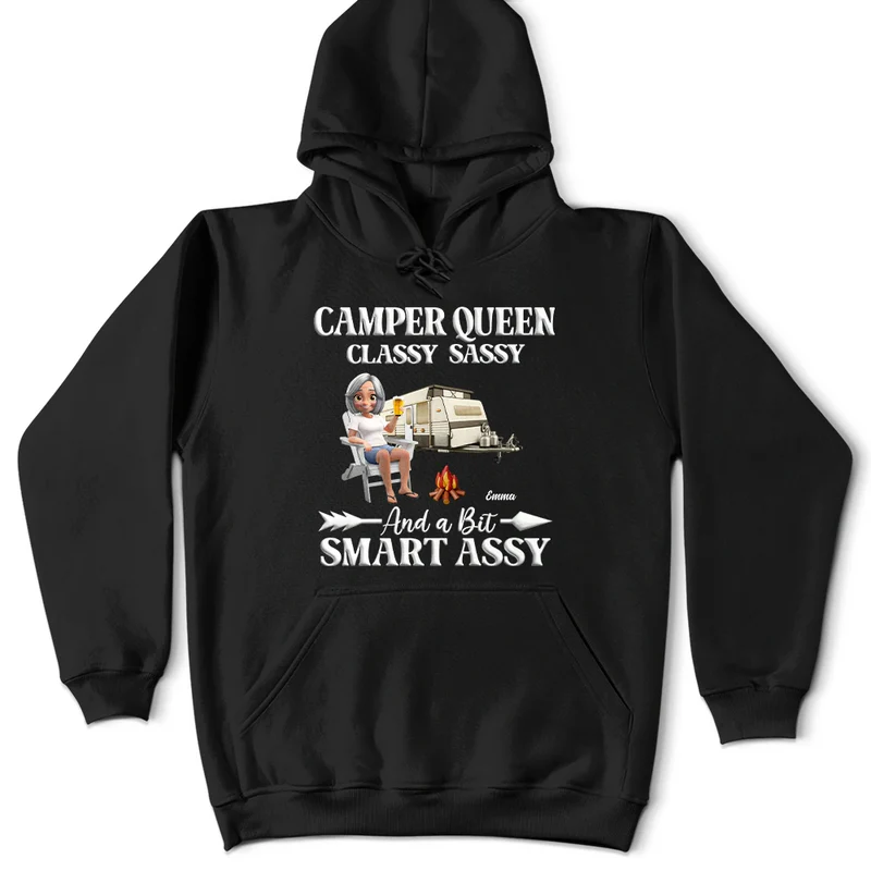 Camper Queen Classy Sassy And a Bit Smart Assy Shirt, Funny Camping Gift for Women Who Love RV Life