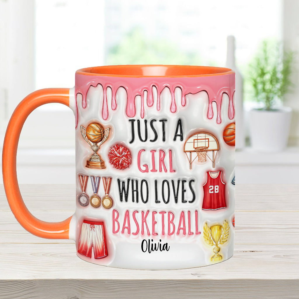 Just A Boy/A Girl Who Loves Basketball - Personalized Basketball Accent Mug