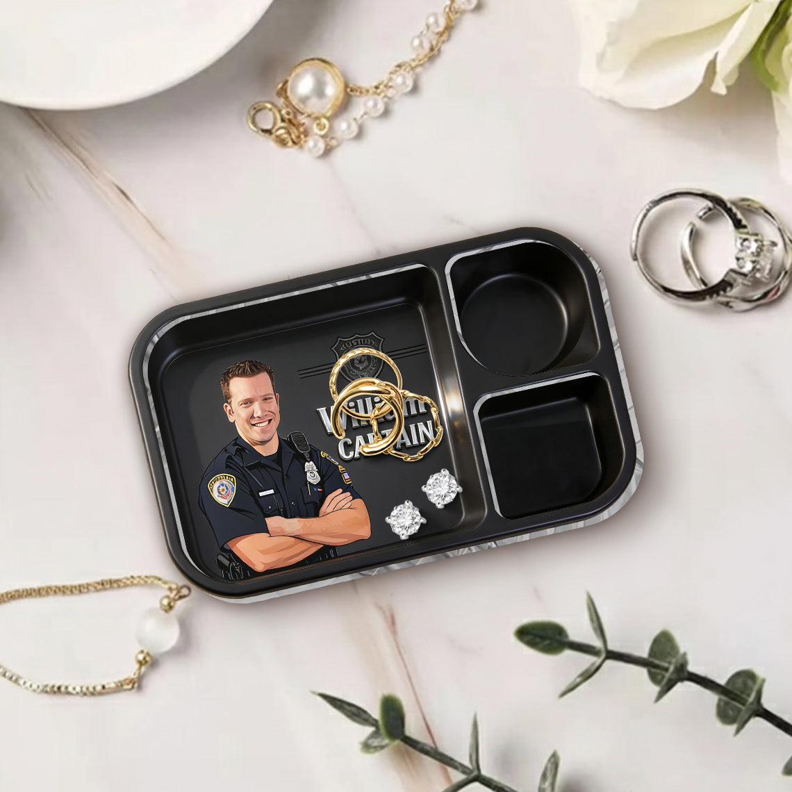 Behind Every Good Community Is A Great Officer - Personalized Police Officer Catch-All Tray
