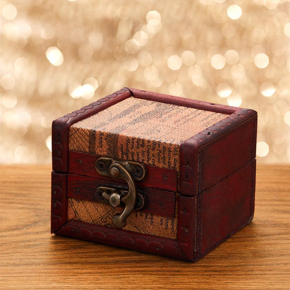 Custom Text - Personalized Wooden Vintage Mini Storage Box