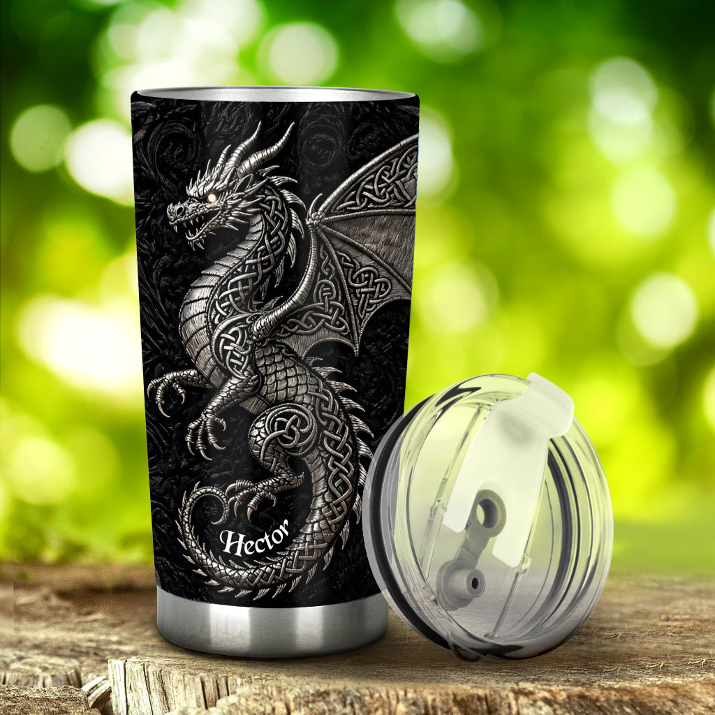 Celtic Knot Dragon - Personalized Dragon Tumbler