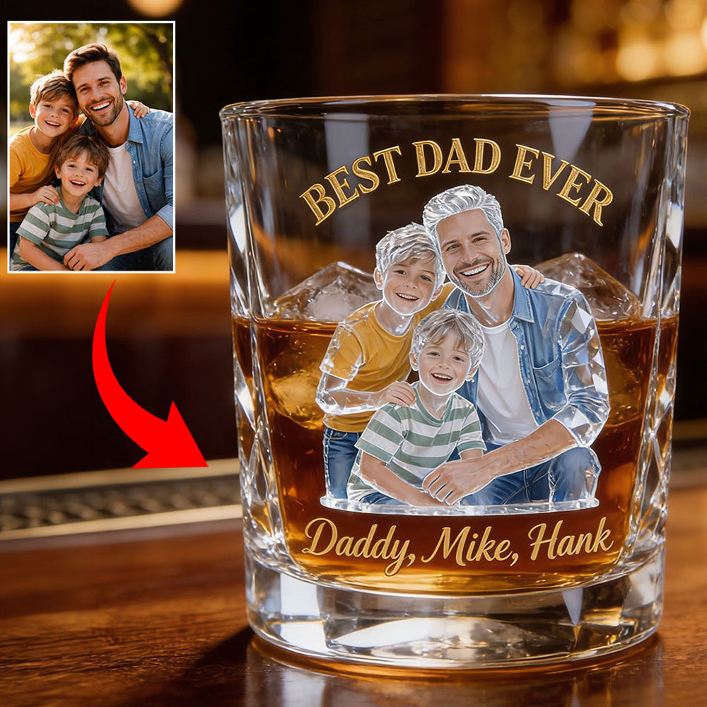 Cool Gift For Dad, Father's Day Gift - Personalized Father Whiskey Glass