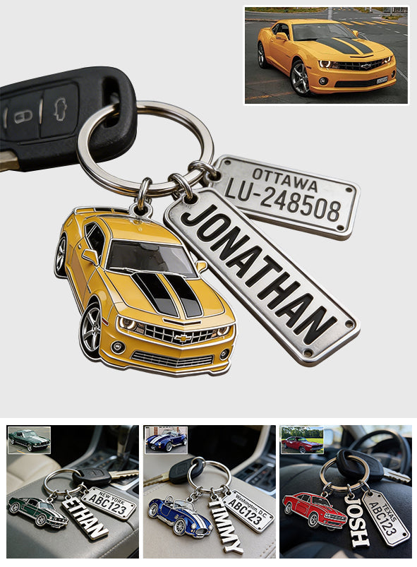 Custom Vehicle Keychain From Any Photo - Personalized Car Lover Premium Keychain With Charms
