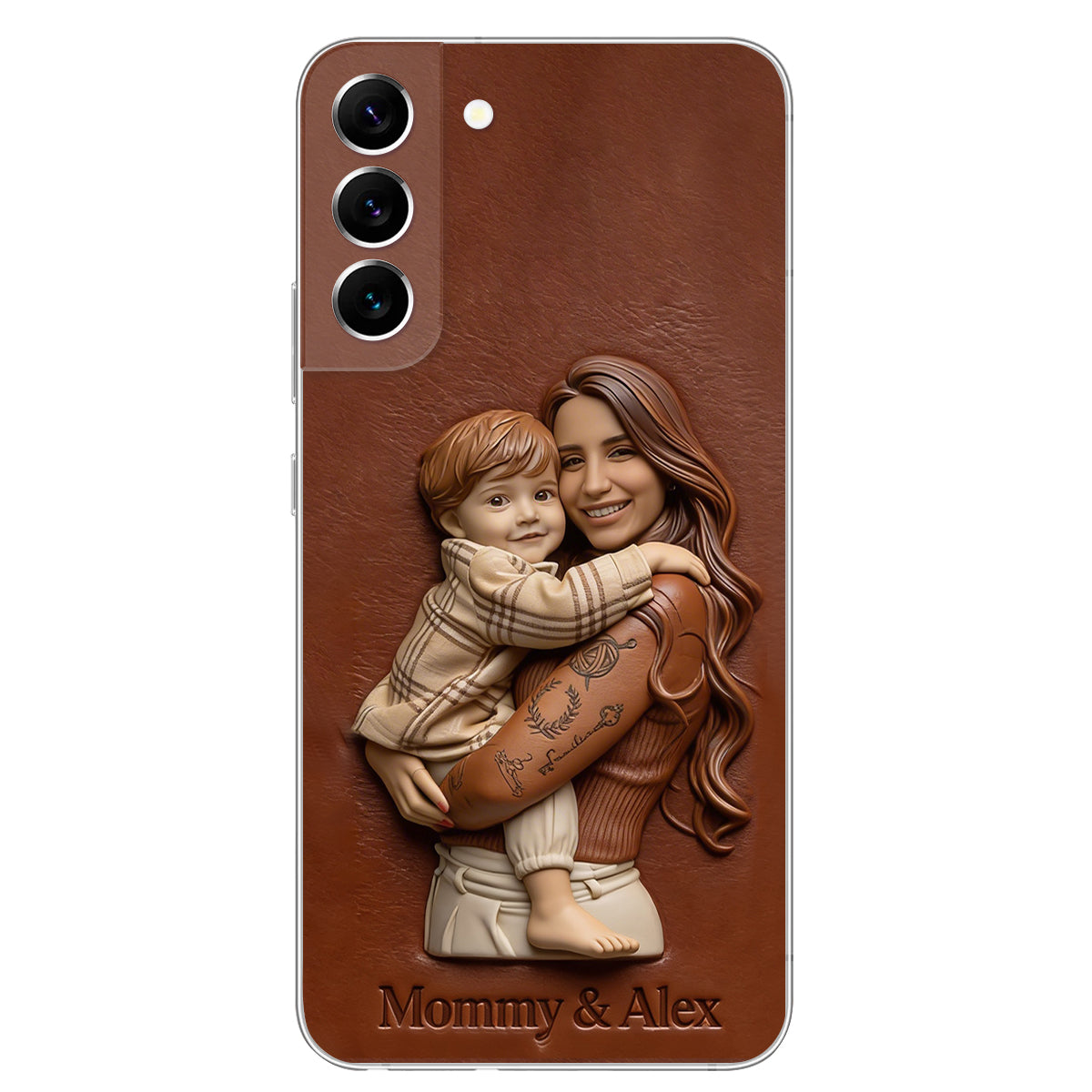 Custom Any Photo Gift For Mom, Grandma - Personalized Mother Leather Phone Case