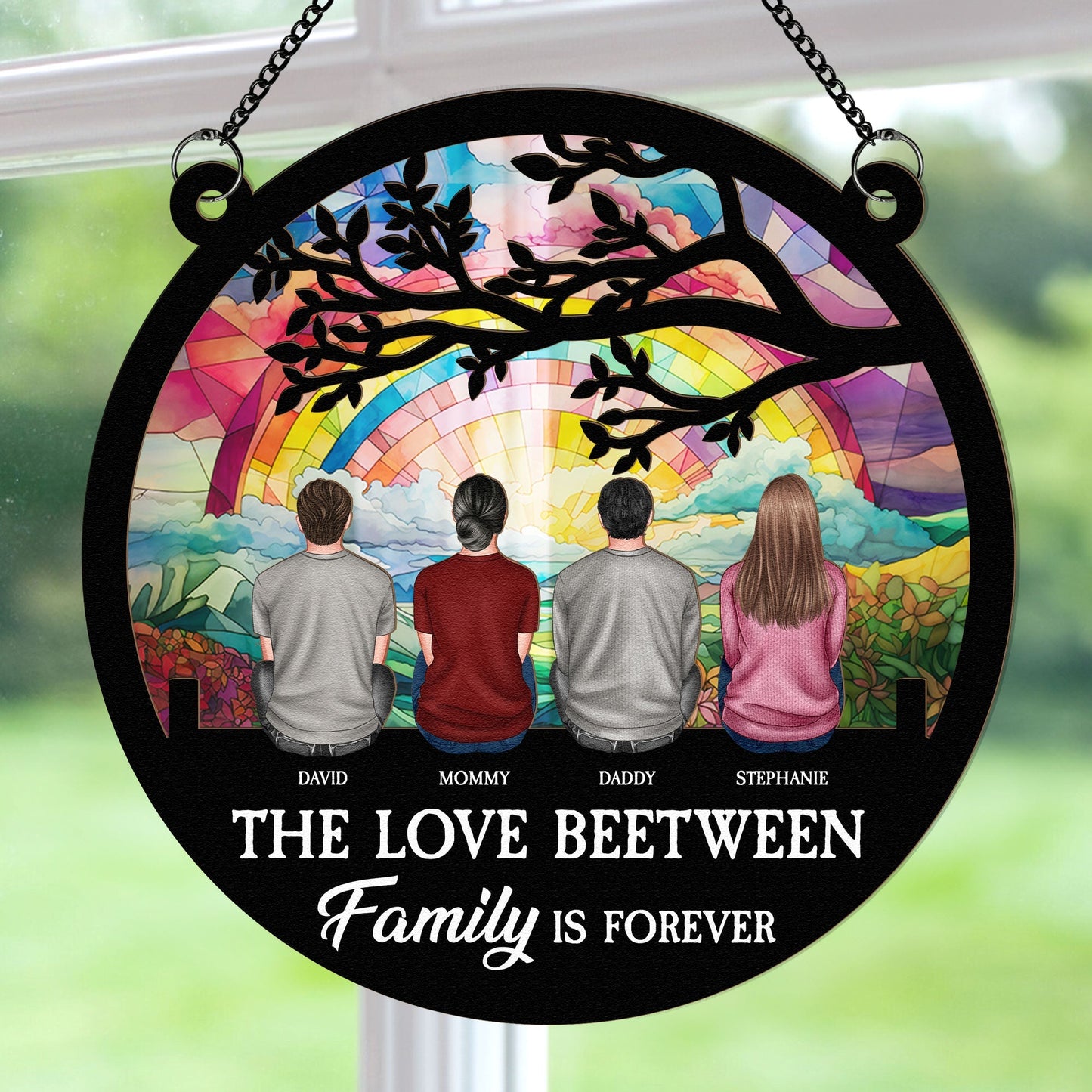 Life is Better with Family – Personalized Wood and Acrylic Layered Ornament, Family Gift