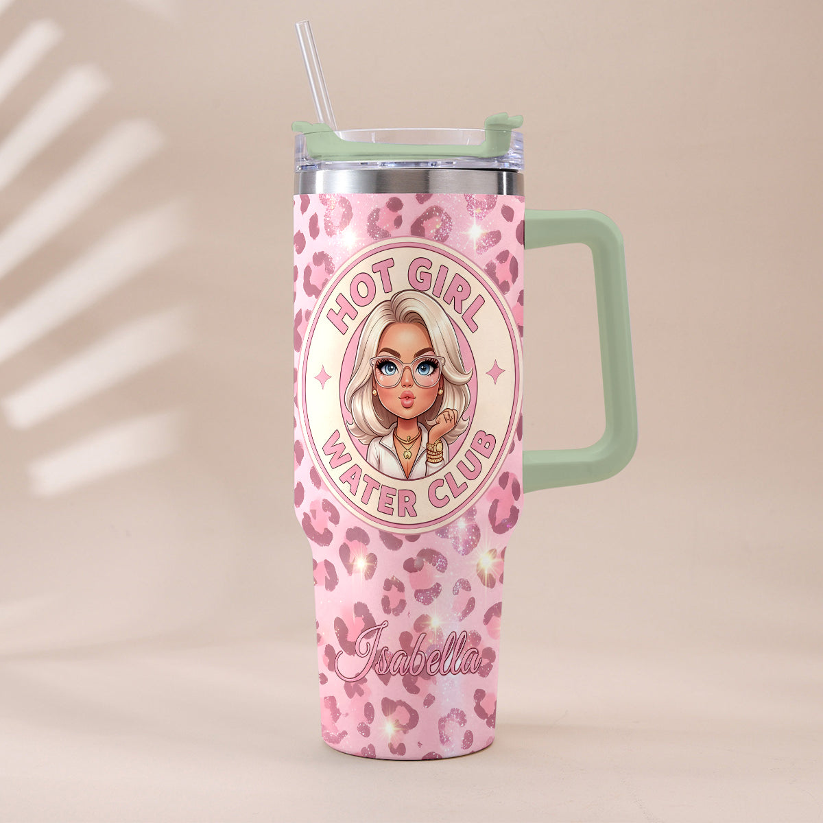 Hot Girl Water's Club, Gift for Women - Personalized Self love Tumbler With Plush Charm