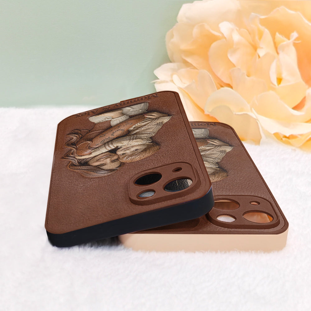 Custom Any Photo Gift For Mom, Grandma - Personalized Mother Leather Phone Case