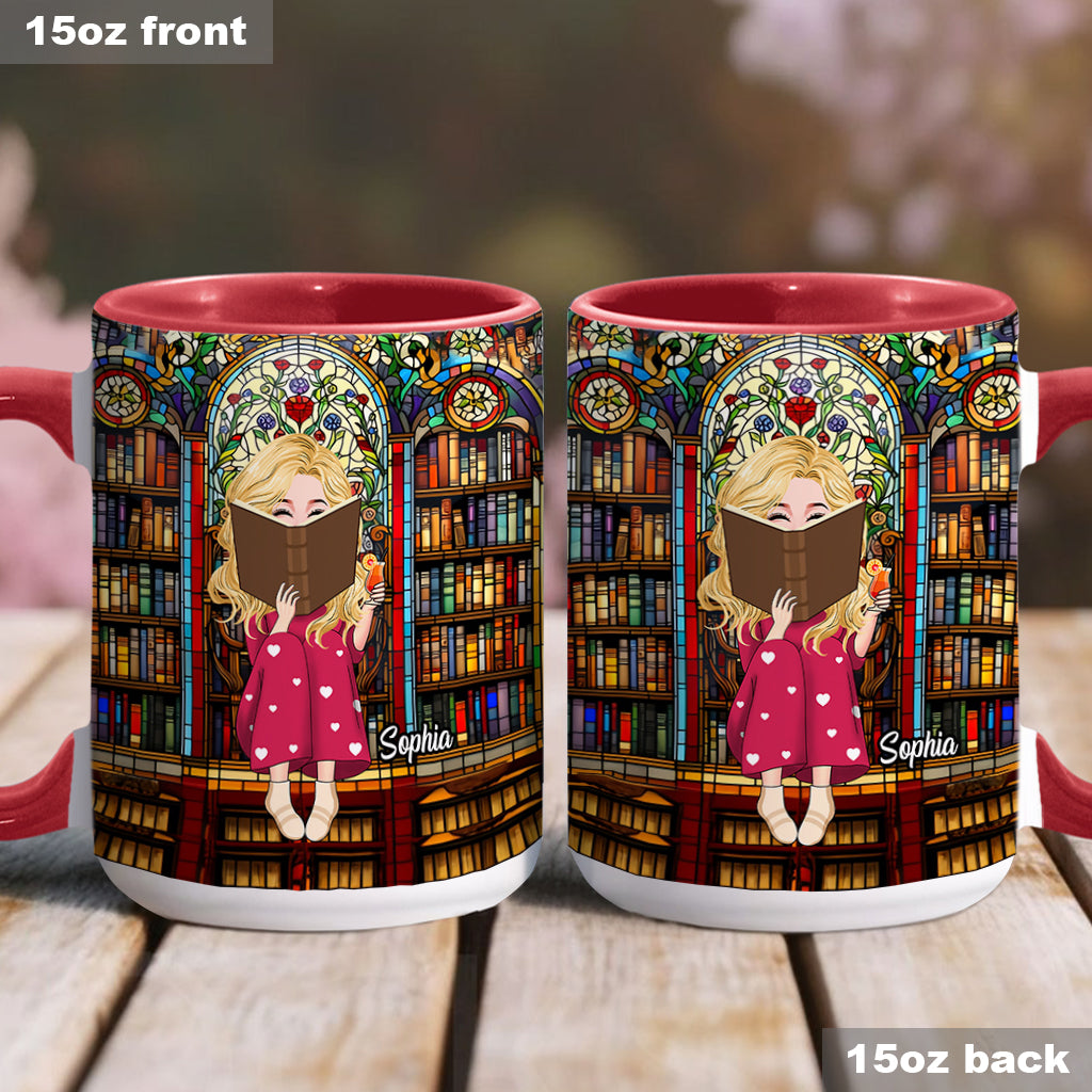 Just A Girl Who Loves Books - Personalized Book Accent Mug