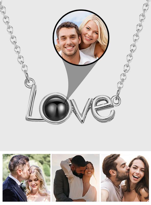 Love - Personalized Couple LOVE Picture Projection Necklace