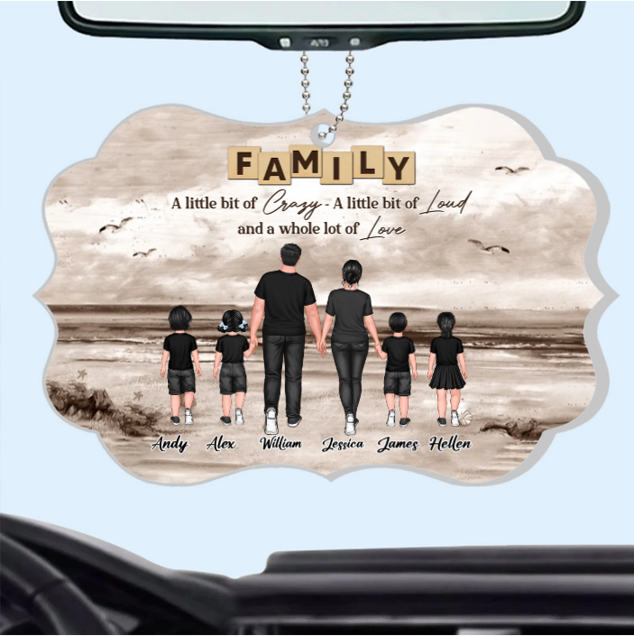 Family Walking Back View Personalized Poster or Canvas or Plaque or Keychain or Ornament - Custom Gift for Family Memories