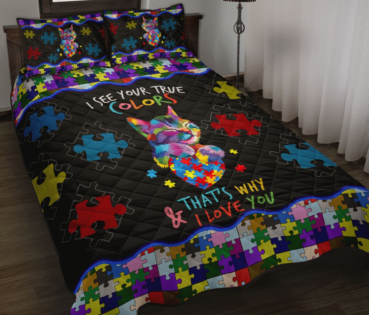 I See Your True Colors Autism Awareness Quilt Set 0622