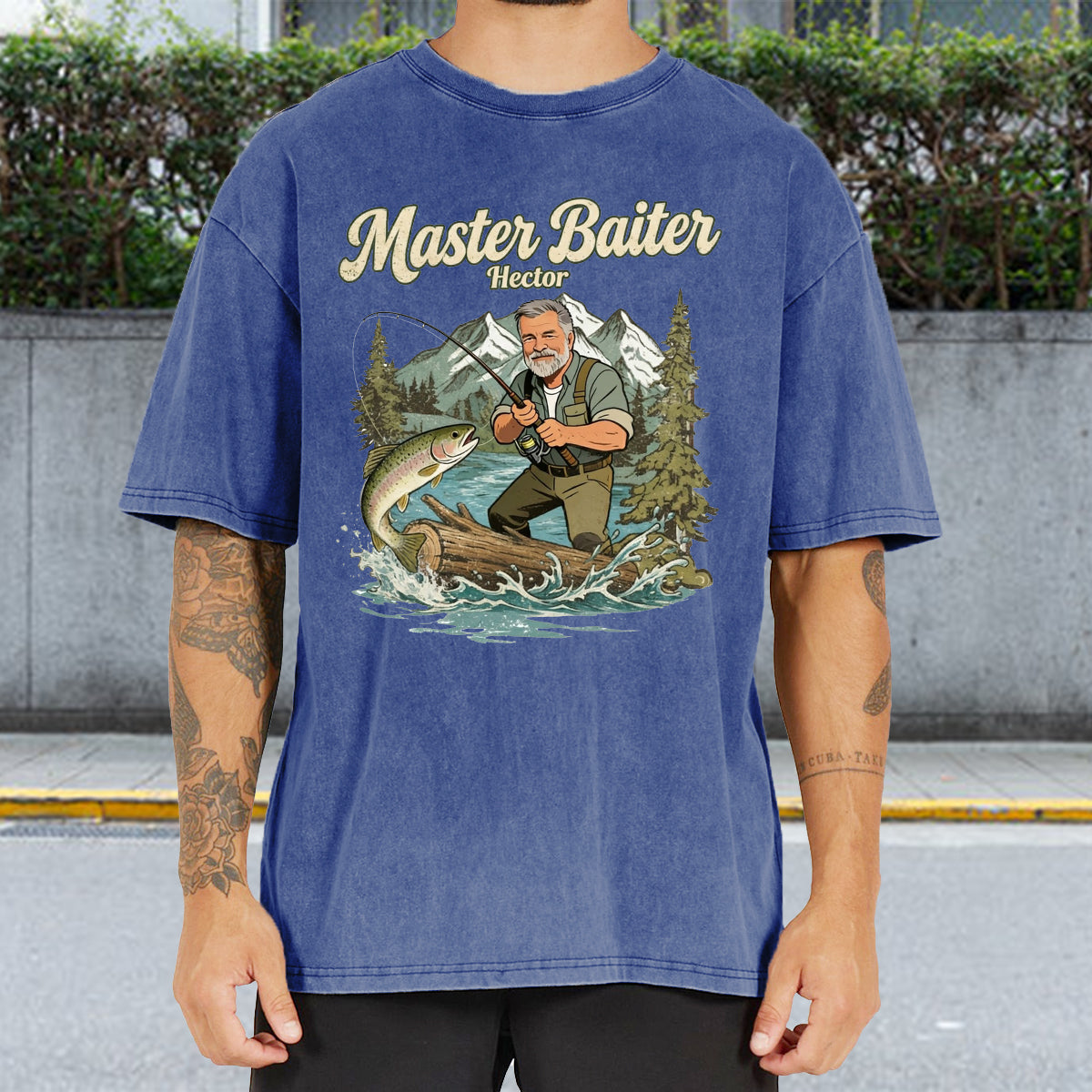 Custom Fishing Shirt For Dad/ Husband/ Son... - Personalized Fishing Washed T-Shirt