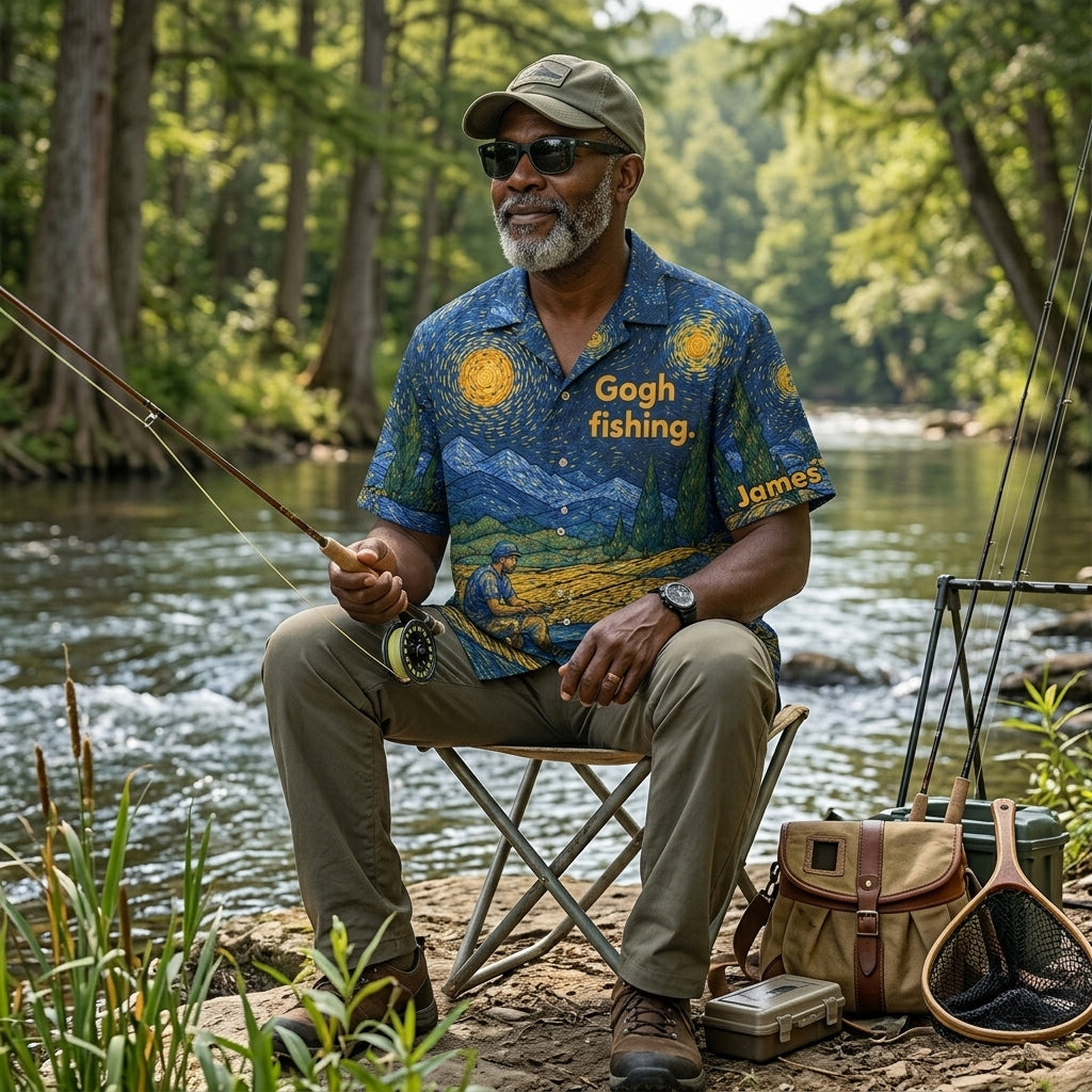 Gogh Fishing - Personalized Fishing Hawaiian Shirt