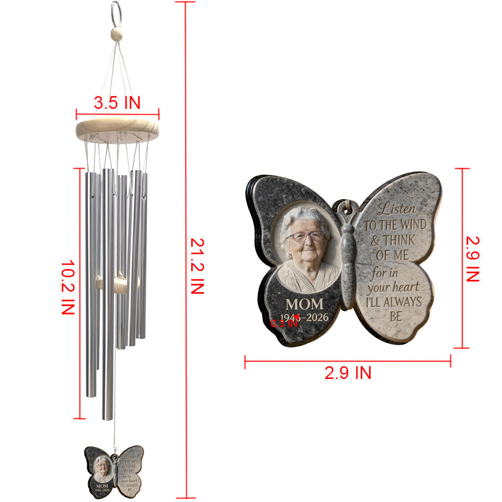 Hear The Wind And Think Of Me - Personalized Memorial Wind Chime