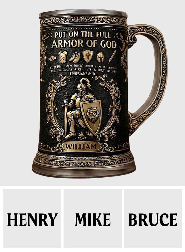 Knight Of God - Personalized Christian Beer Stein