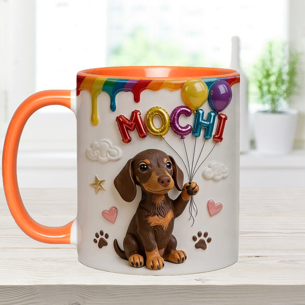 Custom Pet Name Ballon - Personalized Dog Accent Mug With Gift Box