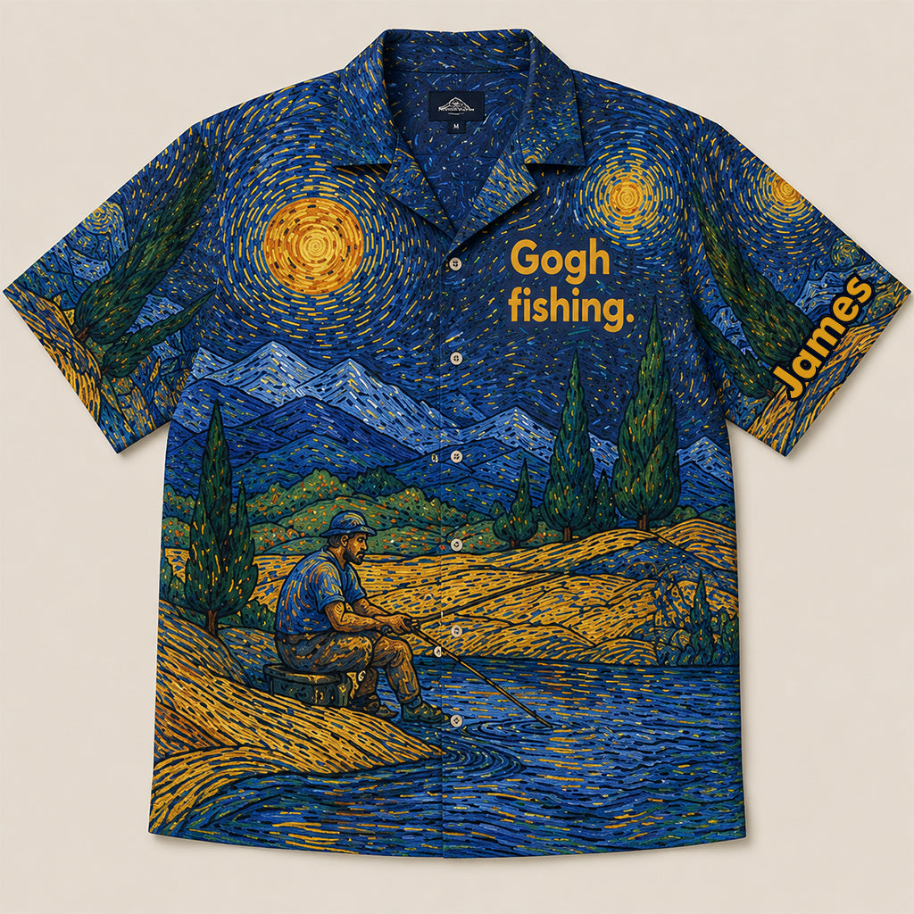 Gogh Fishing - Personalized Fishing Hawaiian Shirt