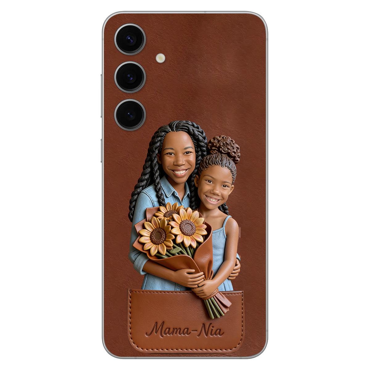I Love You - Personalized Mother 3D Embossed Leather Phone Case