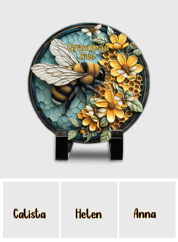 Grandma's Hive Any Title - Personalized Grandma Round Shaped Stone