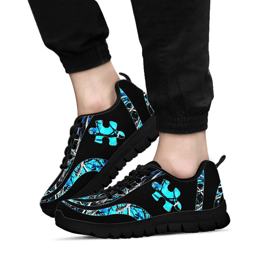 Blue Puzzle Piece Autism Awareness Sneakers 0622