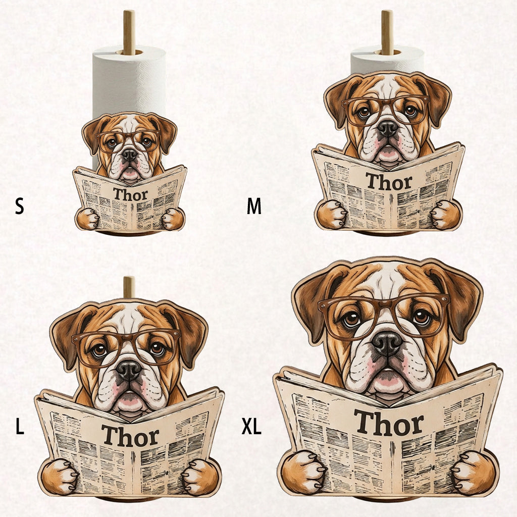 Custom Any Photo Reading Newspaper - Personalized Dog Paper Towel Stand