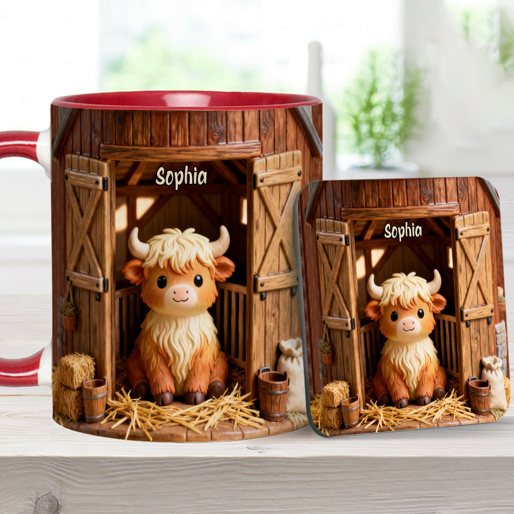 Cute Cow - Personalized Highland Cow Accent Mug