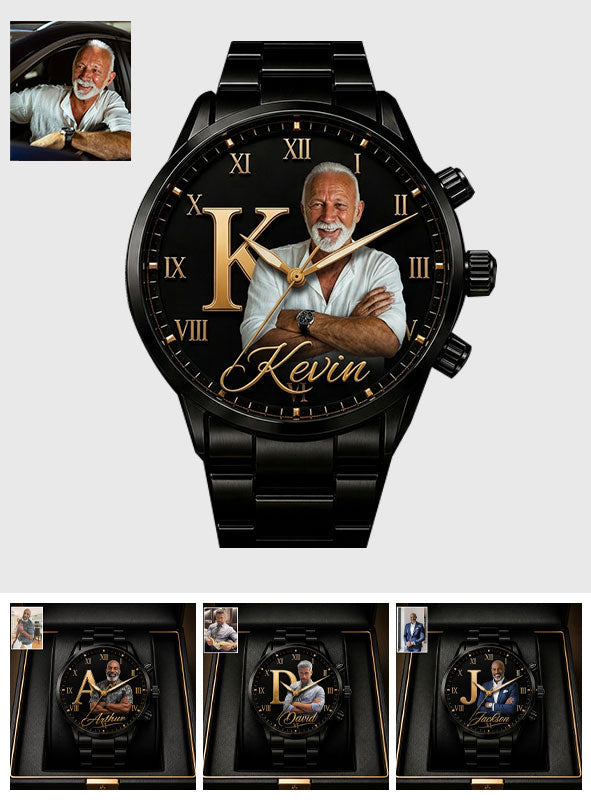 Initial Name Letter Gift For Gentleman - Personalized Real Men Hand Watch