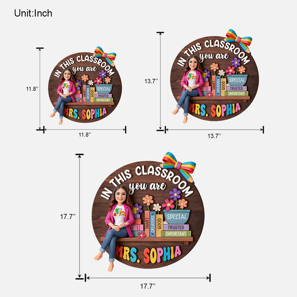Back To School Teaching Decor - Personalized Teacher Custom Shaped Wood Sign