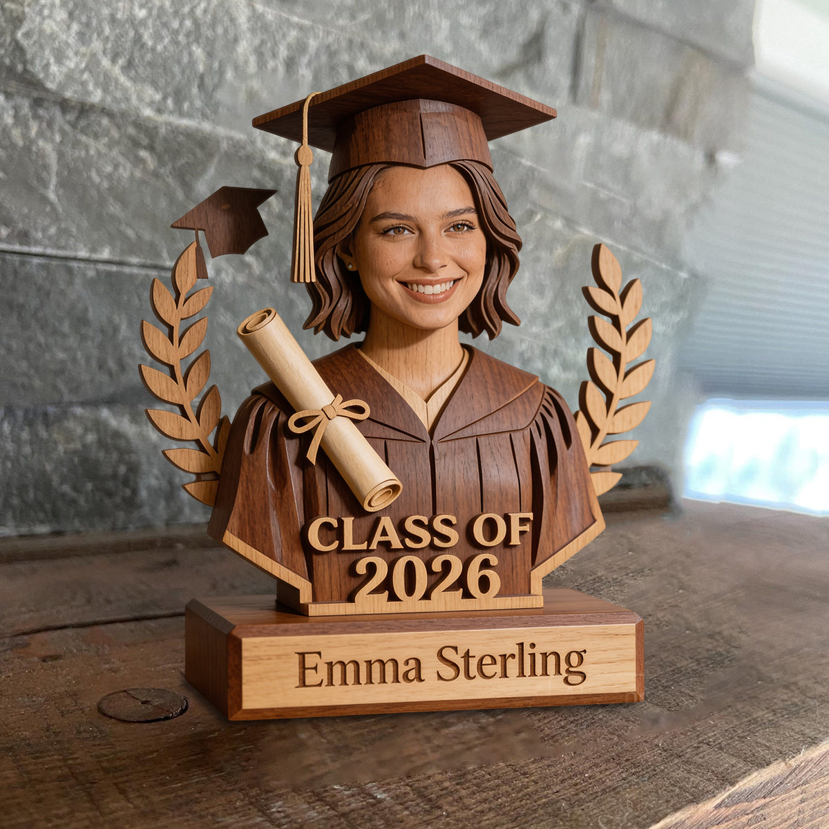 Class Of 2026 - Personalized Graduation Custom Shaped Wood Plaque