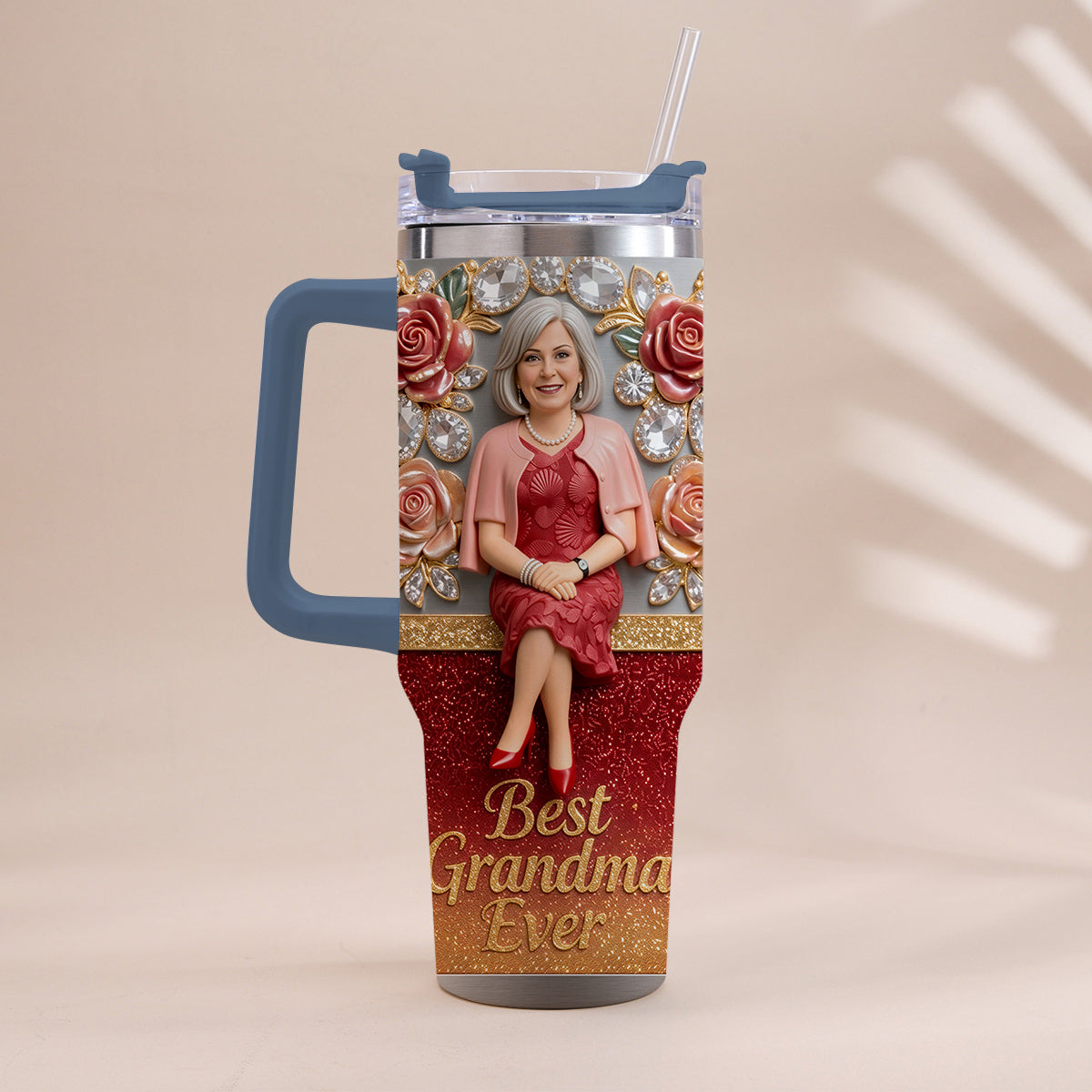 Best Grandma Ever, Perfect For Mom, Nana - Personalized Grandma Tumbler With Handle