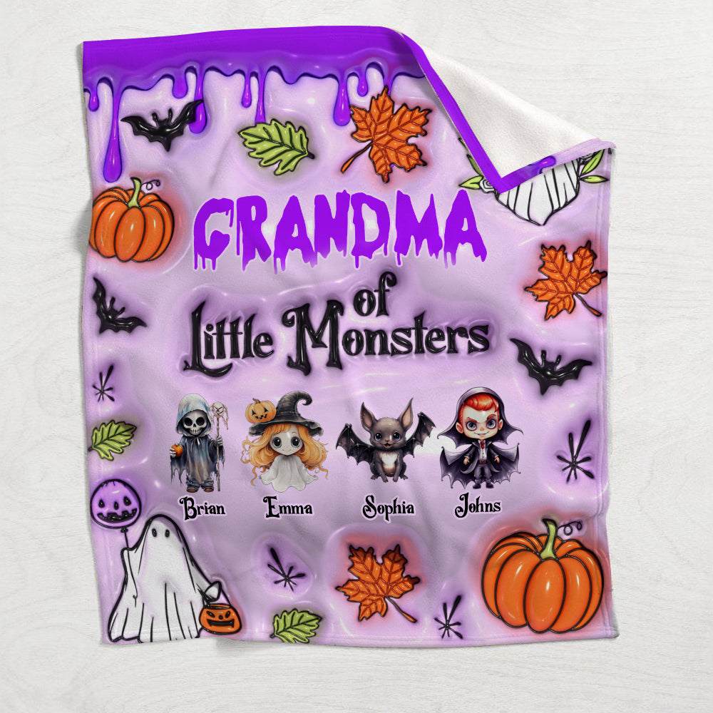 Grandma Of Little Monsters Any Title - Personalized Grandma Blanket