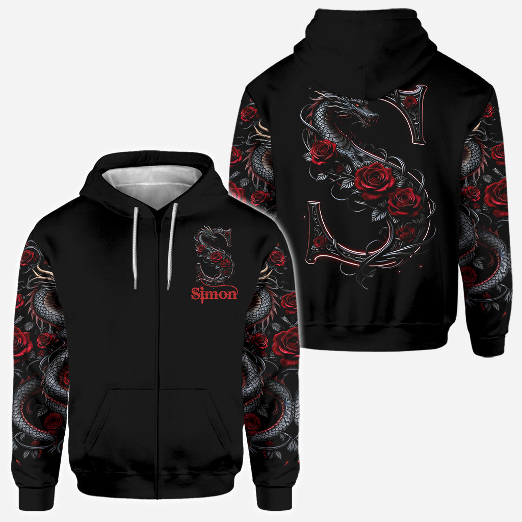 Dragon And Roses - Personalized Dragon All Over Shirt