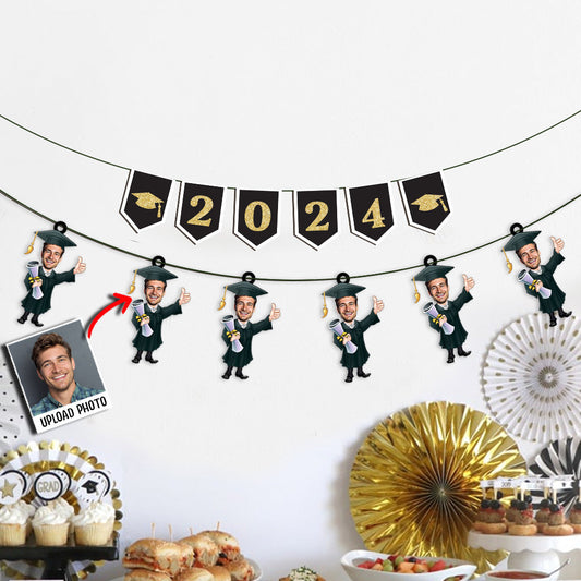 Funny Graduate Caricature - Personalized Graduation 6 Pieces Garland
