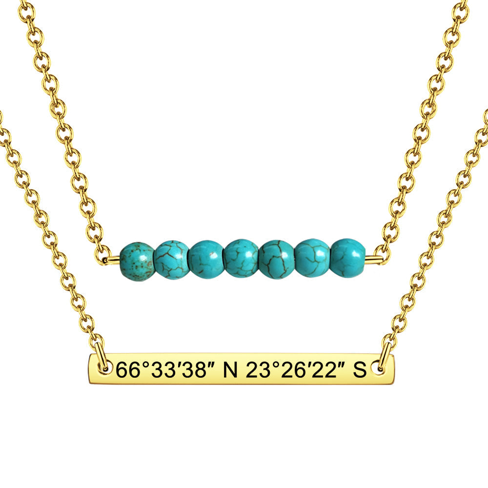 Coordinates Charm - Personalized Coordinates Necklace