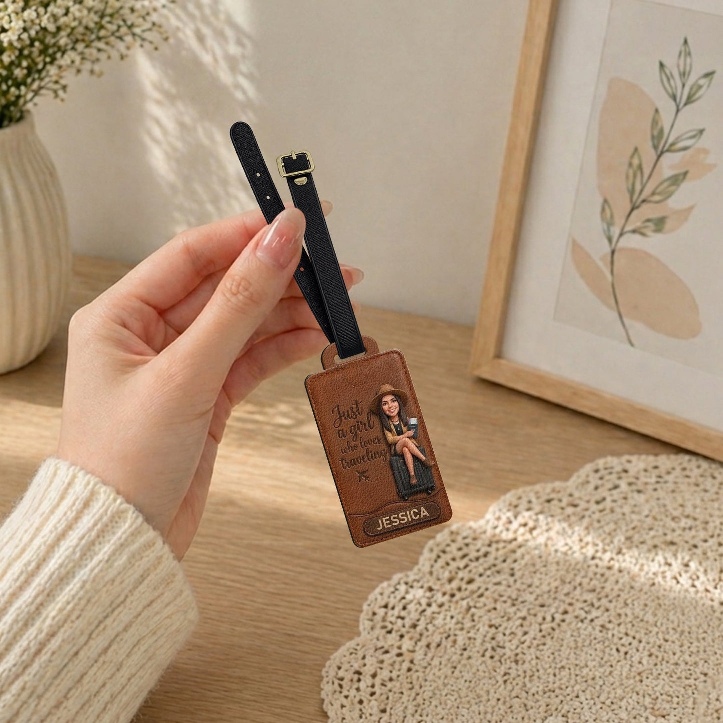 Just A Girl Who Love Traveling - Personalized Travelling Passport Holder & Luggage Tag Set