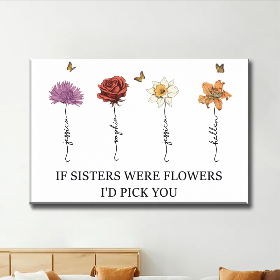 If Friends Were Flowers I'd Pick You - Personalized Poster or Ornament or Jewelry Dish or Plaque or Keychain