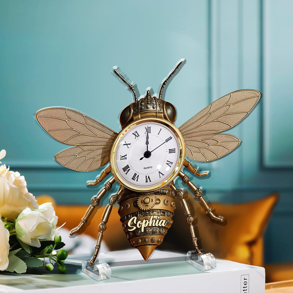 Bee Lovers - Personalized Bee Acrylic Clock Plaque