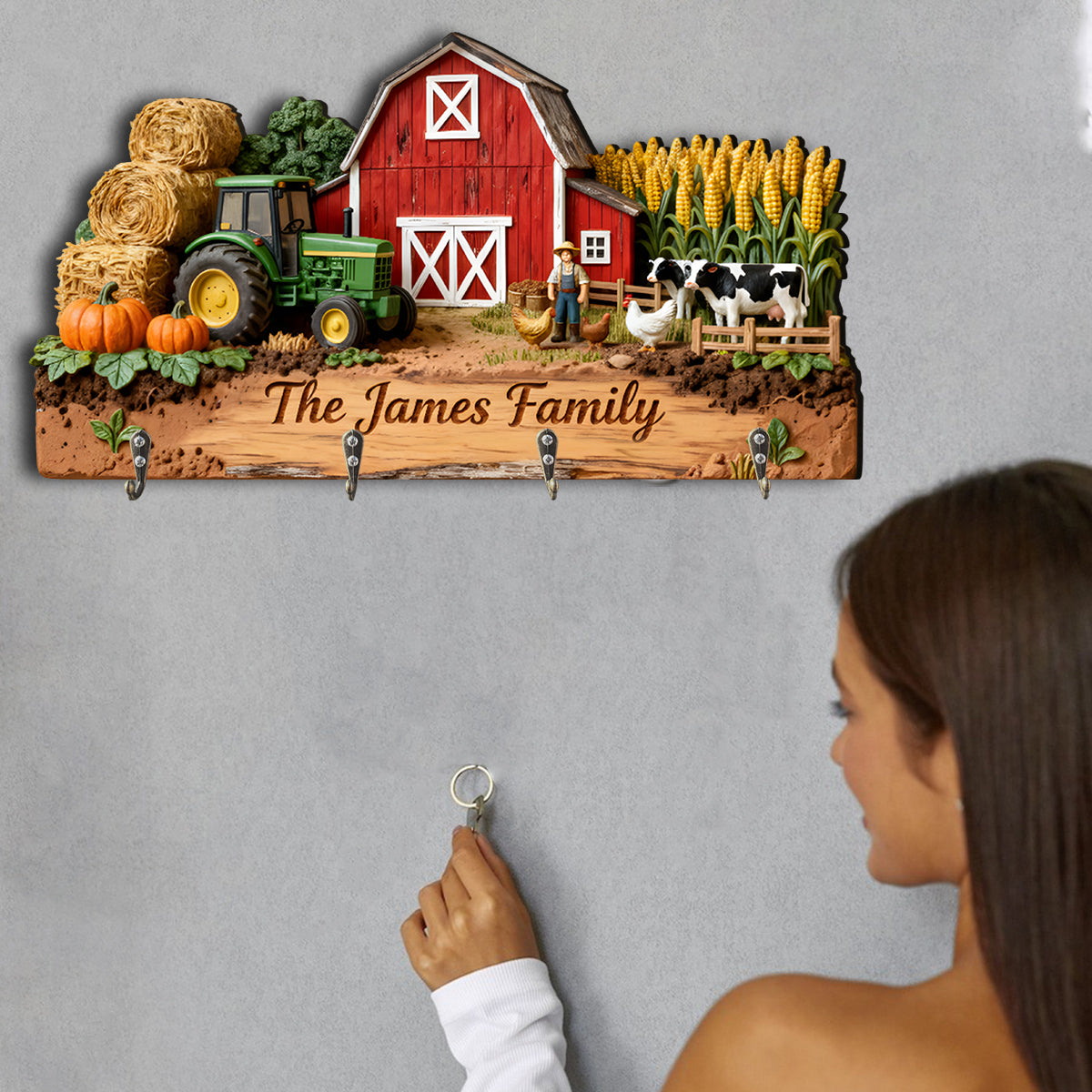 Farmer Life - Personalized Farmer Custom Shaped Hanging Rack