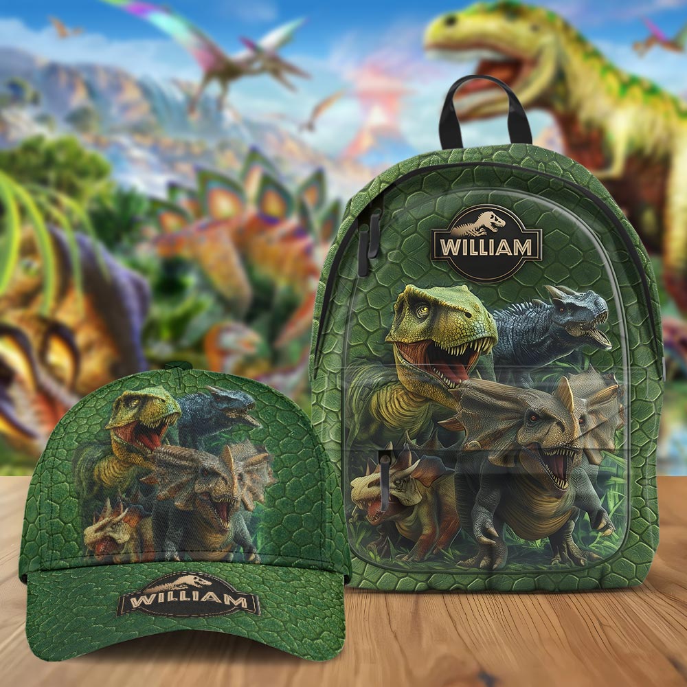 Dinosaur World - Personalized Kid Classic Cap & Backpack
