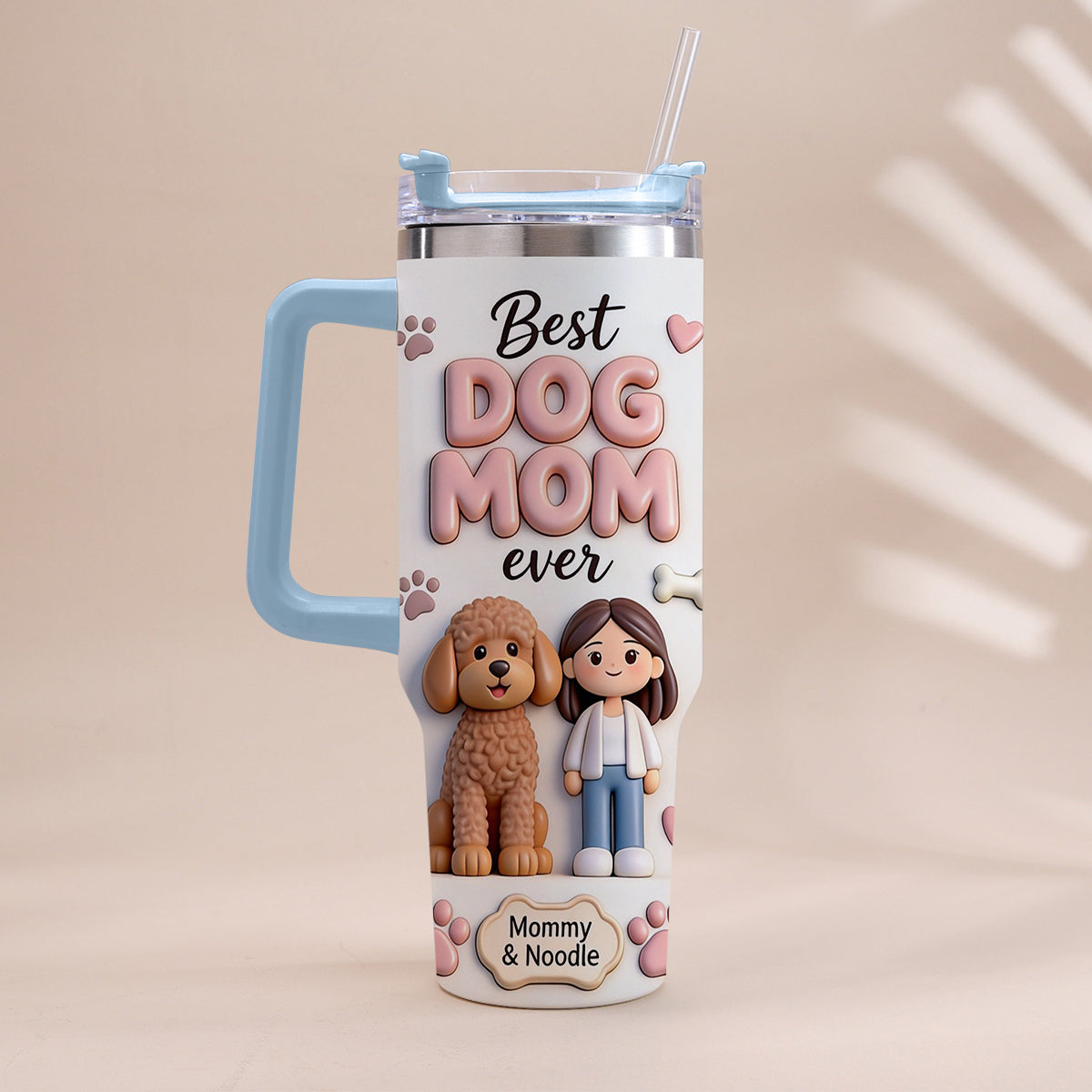 Best Pet Mom Ever - Personalized Dog Tumbler With Handle