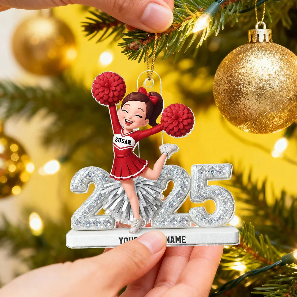 Custom Cheerleader Acrylic Ornament for Christmas Tree